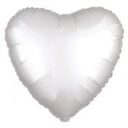 Шар Сердце белый фольгированный
